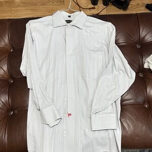 Elegant White Pinstripe Dress Shirt